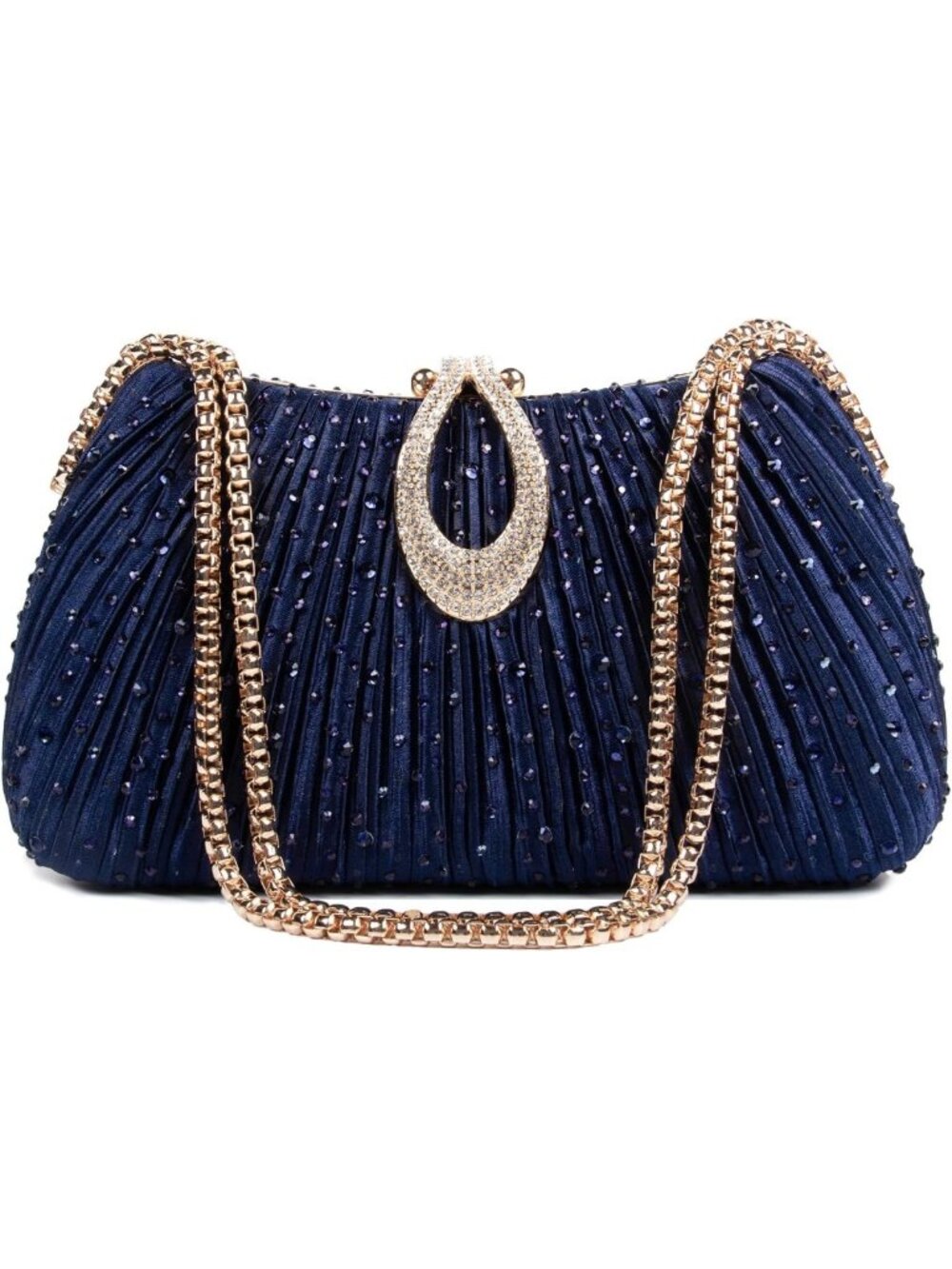 Rhinestone Evening Clutch Purse with Top Handle for Weddings & Formal Events